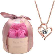CYPNConjunto Collar Rosa Eterna Conjunto de Caja de Flor Eterna Regalo Romántico para Mujer San Valentín Aniversario de Bodas Día de la Madre Aniversario RosaFashion - 219361235 - Ver 2
