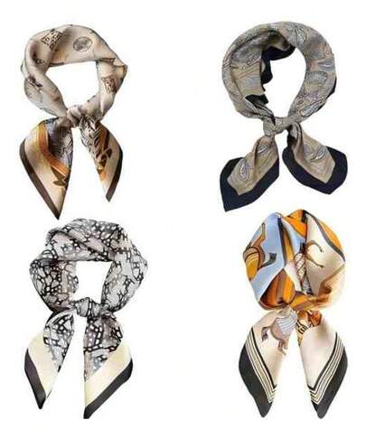 Tendencia4pz Pañuelo De Seda Sintética Bufanda Paliacate Rebozo CuellCalidad premium