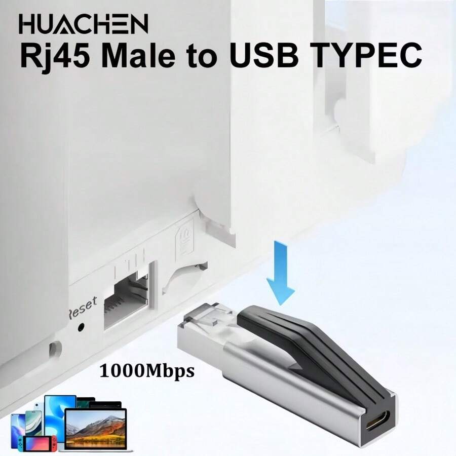 1000Mbps RJ45 以太网适配器，1Gbps 千兆 USB 3.0 Type-C 接口，适用于台式机、笔记本电脑、平板电脑、手机，兼容 Windows、Linux、MacOS、iOS 和 Android 系统。 - 黑色 - 查看 1
