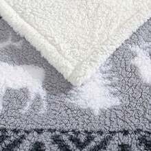 Eddie Bauer- Manta de Felpa Ultra Suave, decoracin del hogar, Ropa de Cama Reversible para Todas Las Estaciones (Woodland Fair Isle Grey, 50 x 60) - Manta+Woodland Fair Isle Gris/Blanco - Ver 9