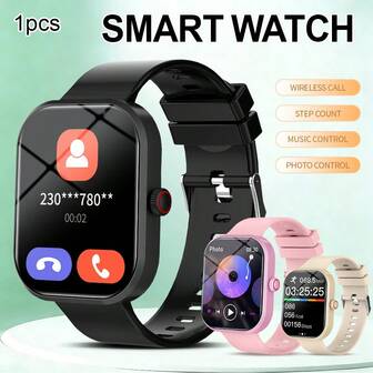 2.01-Inch Full Touch High-Definition Smart Watch, Supports Wireless Calling, Text Reminders, Alarm Clock, Multiple Sports Modes, Remote Camera Control, Music Playback And Other Multifunctional Features, Compatible With IOS And Android Smartphones. Suitable As A Gift For Holidays Such As Valentine's Day, Easter, Mother's Day, Father's Day, Halloween, Thanksgiving, Christmas, Etc.