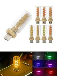 1个车载氛围灯，5V USB供电，蓝/红/白/黄四色触控灯头，发出透明高清光线，柔和光源，照亮昏暗角落，小巧实用，营造浪漫氛围，适用于汽车/卧室/假日等场合。 - 1個 - 查看 9