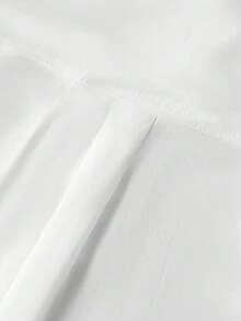 Glamful Linen Solid Color Button Front Casual Shirt, Suitable For Vacation, Office, Travel, Summer Holiday Outfits, White Blouse - White - View 7