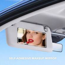 Car Mirror Vanity, 5.90*3.12 Inch Self - Adhesive Car Visor Mirror, Portable Shatterproof Accessories Women Vanity Mirrors Auto Truck SUV Ordinary Style - 普通風格 - 查看 7
