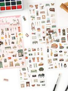 1pc Cutting Sticker, Floating Life Interesting Cross-Border Scrapbooking Sticker, Children Sticker, Pet Scrapbook Material - Multicolor - View 4