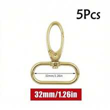 5pcs/Pack 16/20/25/32/38mm Metal Lobster Clasp, Collar Buckle, Carabiner, Belt Buckle, DIY Keychain & Bag Accessories - Multicolor - View 13