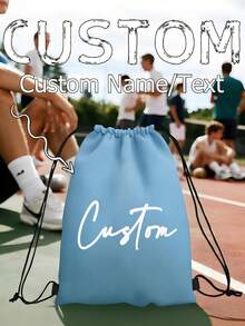 Customizable Backpack, Essential For Back To School Season. Customizable Gym Bag - Personalized Text/Logo, Drawstring Closure, Multiple Color Options (Purple, Pink, Etc.) - Suitable For Women, Soccer Gift, Ideal For Sports Enthusiasts, Sturdy , Sports Design, Travel Accessory, Gym Essential, Soccer Gift For Boys, Gift For Him, Gift For Her, Valentine's Day Gift, Ideal Valentine's Day Gift For Him - Multicolor - View 4