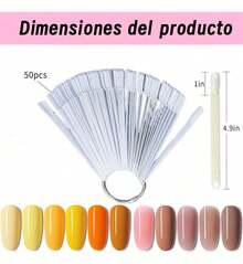 Tendencia200 Piezas Muestrario Abanico Con Aro Uñas AlmendraCalidad premium - Rosa - Ver 9