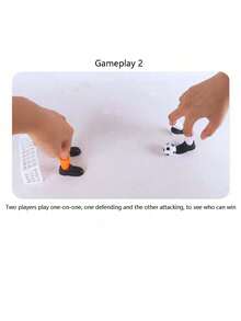 7件套手指足球游戏套装，含2个迷你球门，趣味家庭聚会手指足球玩具，减压桌面互动体育游戏，派对礼物，生日礼物 - 彩色 - 查看 6