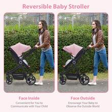 Cochecito de bebé convertible, cochecito infantil de paisaje alto, cochecito de cochecito modo moisés, cochecito ajustable, cochecito plegable de aleación de aluminio antigolpes para recién - Rosa - Ver 9