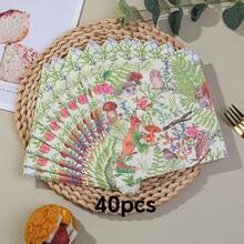 Bộ 20/40/60 khăn ăn vuông mềm in hình động vật và hoa, 2 lớp, kích thước 33cm*33cm khi mở ra, thích hợp cho đám cưới, tiệc trà, trang trí tiệc sinh nhật, đồ dùng tiệc tùng, trang trí ngày lễ, đồ dùng ngày lễ - Nhiều màu - Xem 8