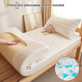 防水绗缝床笠（不含枕套和枕芯），加厚床笠床垫保护套，适用于单人床或双人床，柔软舒适纯色床垫罩，灰色/白色/卡其色/蓝色可选，适用于家庭卧室、酒店、养老院等场所，防水防尿，易于护理