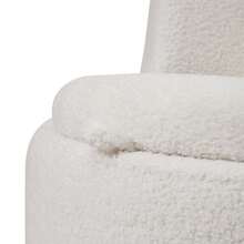 1pc Lambswool Rotatable Dressing Stool, Living Room With Storage Function Rotating Leisure Single Sofa Chair, Home Sofa Stool, White - White - View 7