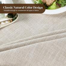 Ruffles Oval Tablecloth For Oval Table, 60 X 84 Inch Elegant Linen-Like Table Cover With Scalloped Edge, Perfect For Farmhouse & Rustic Dining Decor - Tự nhiên - Xem 7