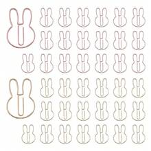 40pcs Rabbit Shape Paper Clips With Clear Box, Rose Gold And Yellow Gold, Funny Cute Paperclips Bookmarks Planner Clips For Fun Office Supplies Schoolsss Gifts Wedding Decoration - Rabbit40pcs - View 2