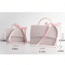 10个装纸质礼盒，凹凸立体花朵设计，配珍珠手柄，适用于派对节日礼品包装、婚礼礼盒、生日礼盒、小型活动礼品袋、情人节礼盒、母亲节礼盒。 - 彩色 - 查看 6