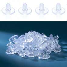 KMEOSCH 50/100/200个耳钉后塞，硅胶耳钉后塞，透明橡胶耳钉安全后塞，柔软耳塞带衬垫，低过敏性硅胶耳钉后塞替换安全后塞，适用于珠宝制作 - 無色 - 查看 1