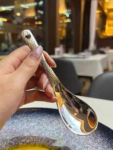 6 Pack Hammered Stainless Steel Soup Spoons Set – Elegant & Durable Premium Quality Kitchenware For Dining