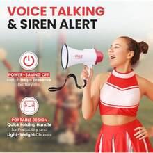 Megáfono Altavoz Portátil Sirena Integrada, Grabación. con Alcance de 730 MTS Compacto 30W Ideal para Animadoras, Futbol, Deportes, Uso Policial,38939174 - Multicolor - Ver 2