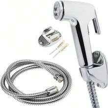 Handheld Bidet Sprayer - Stainless Steel Cloth Diaper Spray Nozzle, Adjustable Water Pressure, With Spray Hose, Suitable For Baby/Female Intimate Cleaning - 3pcs Set - View 5