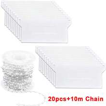 20Pcs Vertical Blind Weights And 10m Chains Replacement Bottom Slats Spares 89mm - White - View 1