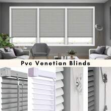 Royal Home Furnishing PVC Made To Measure Venetian Blinds - Easy Fit Trimmable For Home Office - Grey / Silver - View 4