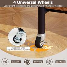 COSTWAY Height Adjustable Printer Stand, 3-Tier Printer Cart With Storage Shelves & Locking Wheels, Rolling Storage Rack, Heavy-Duty Mobile Machine Stand For 3D Printer Scanner Fax Machine, Brown/Black/White - Marrón - Ver 2