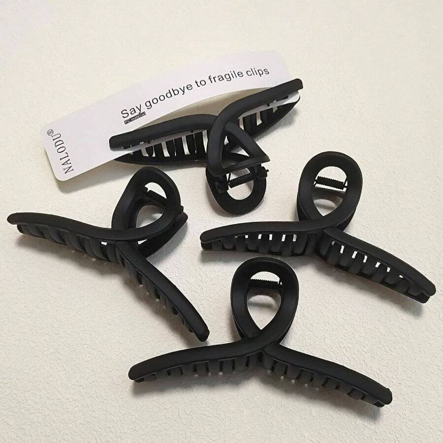 4.3 Inch Hair Claw Clips Large No Slip Big Matte Jaw Clip Fine Thick Hair Women, 4 Pack - 5 inch 4 màu đen - Xem 1