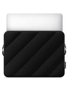 适用于 13.5/14/15/16 英寸笔记本电脑的加厚保护套，兼容 Macbook Air 13/15 M1/M2（2012 年及之后）、Macbook Pro 13/14/15（2010-2022 年）、14-16 英寸 Chromebook 和 Surface 笔记本电脑，内衬柔软蓬松，防水设计，黑色 - 黑色 - 查看 4