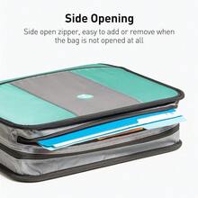 Zipper Binder 3 Ring, Round Ring Binder With 600 Sheets Capacity, Expanding Files, Handle And Shoulder Strap Included, Green - Màu xanh lá - Xem 5