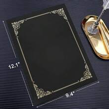 Certificate Holders 25 Packs Black,Diploma Holders Certificate Covers Gold Foil Border For Letter Size 8.5x11 Certificate Papers,Cardstock, Award, Graduation Documents - Black - 查看 3