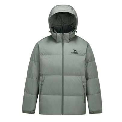 CAMEL CROWN 男士防水加厚冬季羽绒服，保暖连帽短款羽绒服