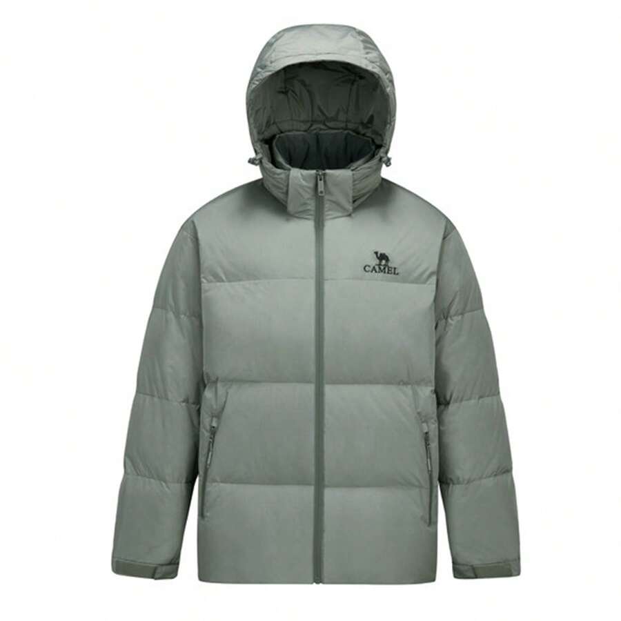 CAMEL CROWN 男士防水加厚冬季羽绒服，保暖连帽短款羽绒服