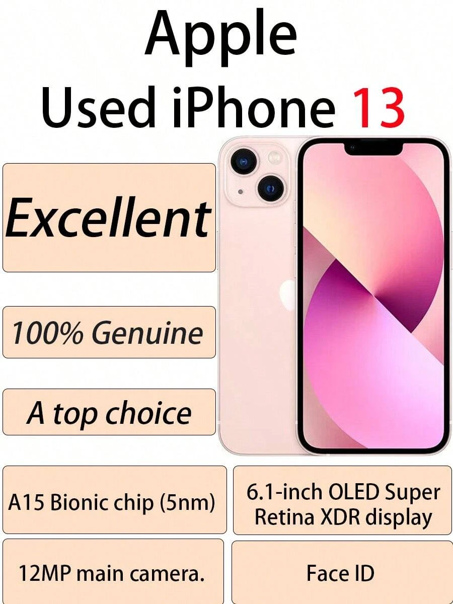 Apple iPhone13 5G正品二手手機 13 A15晶片 享超高性價比 續航力 96新正品(Chinese version, No eSIM) 9成新 粉紅色 - 粉色 - 查看 1