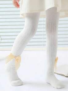 Girls' Breathable Mesh Stockings With Bow, Thin Pantyhose For Kids, Spring/Summer - Multicolor - View 1
