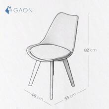 Silla de Comedor Moderna con Asiento Acolchado de Diseño Minimalista Tipo Eames Tulip - Silla Ergonomica Acojinada con Estructura de Madera Ideal para Interior