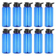 PromoClick Paquete de 10 Cilindros de plástico de 1000 ML.Con tapa enroscable, asa y boquilla que cierra a presión. - Azul - Ver 5