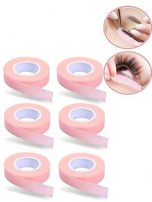 12pcs/Roll, 6pcs/Roll, 1pc/Roll Eyelash Extension Glue Tape, Pink Breathable Cloth Tape, Suitable For Eyelash Extension, Gentle With No Residue, Skin-Friendly And Non-Irritating - Multicolor - View 8