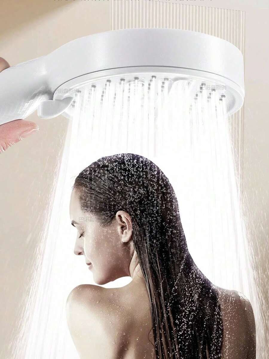 12cm Large Panel Cream Texture Handheld Shower Head With Booster, Toilet Bidet Sprayer Set, High Pressure Adjustable Bidet Sprayer Hose & Base For Bathroom Cleaning & Washing