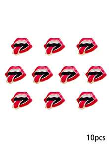 240个/盒美甲饰品,镂空蝴蝶结心形唇膏,镶钻金银美甲饰品,奢华Y2K金属美甲用品,情人节特惠,白色和红色水钻美甲宝石,适用于多功能DIY美甲配件。 - 彩色 - 查看 8