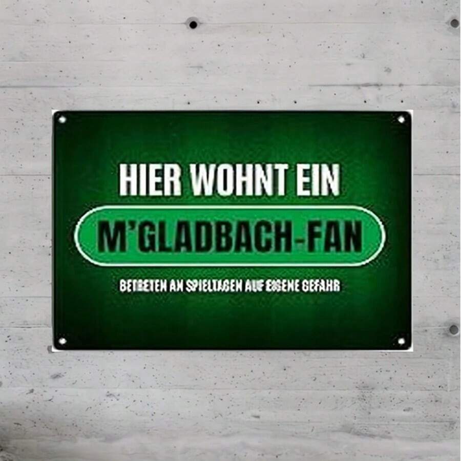 XXL M'Gladbach Fan Metal Sign - Frameless, Multicolor Options, Perfect For Home & Office Decor - Multicolor - View 1