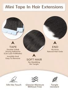 High-Quality Remy Tape In Human Hair Extensions 10pcs 12-22Inch Silky Straight | Invisible Seamless Double-Sided Skin Weft | Beginner-Friendly Easy To Wear & Reusable | Zero Shedding Long-Lasting | Portable Compact For Travel & Touch-Ups | Romantic Length & Volume | Must-Have Hairpieces For Cosplay Character Creation & Daily Fashion Looks