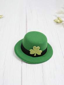 Pinza para el cabello con mini trébol de cuatro hojas - Accesorio del Día de San Patricio, Sombrero de copa verde elástico, adecuado para celebraciones y fiestas, decoración de fiesta festiva, regalo ideal para familiares y amigos - multicolor - Ver 11