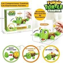 Divertido Portavasos Tortuga, Posavasos Impresos en 3D, Posavasos de plstico Resistentes al Calor y al Agua, Posavasos Tortuga con Expresin Divertida con Ojos Abiertos-Rosa (Verde) - verde - Ver 8