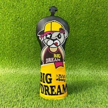 “梦想成真”主题高尔夫球杆套，励志文字印花，个性化高尔夫球场装备，运动礼品 - 黃色 - 查看 8