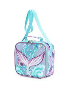 3件套儿童时尚美人鱼尾巴，可爱宇航员图案背包套装，配有可调节加厚网眼肩带和柔软网眼背板，是上学、旅行、户外活动和度假的完美礼物