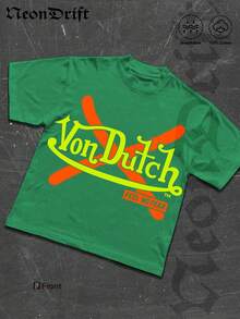 NeonDrift Double-Sided Printing Men's T-Shirt Men's Short-Sleeve T-Shirt100% Cotton Fabric Soft & Skin-Friendly Unisex Style Gifts For Spring Festival, Valentine's Day, St. Patrick's Day & World Cup- Skull And Crossbones Green T Shirt Streetwear Punk Rock Style Breathable Cotton Men's Casual Tee For Music Festivals And Urban Fashion Lovers - màu xanh lá - Xem 2