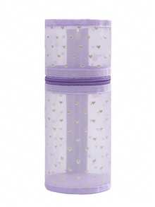 Mesh Cylindrical Storage Bag, Cosmetic Storage Bag Round Makeup Brush Storage Bag, Large Capacity Cosmetic Storage Bag Large Capacity Vertical Transparent High-End Stationery Box Cylindrical Student Pen Holder Bag New Year Gift, Valentine's Day Gift, Women's Day Gift - Multicolor - View 13