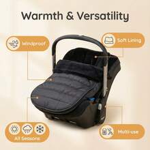 婴儿推车睡袋，加厚防风保暖，适合新生儿，防踢设计，秋冬季适用 - 彩色 - 查看 1