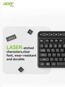 Acer OCC316 Keyboard And Mouse Combo - Plug & Play, Compact Wireless Keyboard And Ambidextrous Wireless Optical Mouse, Compatible With Windows/OS (No Receiver Required) - Black - View 5